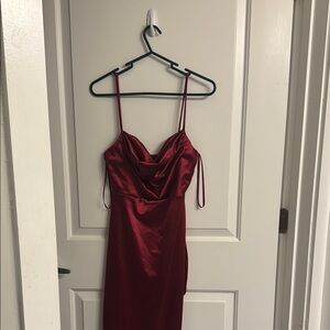 Elegant Red Satin Dress